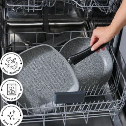 Outlet Gris Biogranite 2-Piece Induction Cookware Set, Grey Biogranite Cookware Sets