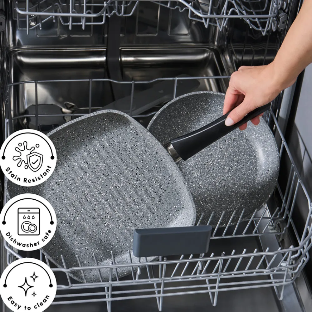 Outlet Gris Biogranite 2-Piece Induction Cookware Set, Grey Biogranite Cookware Sets