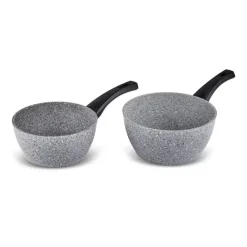 Online Gris Biogranite 2-Piece Induction Sauce Pan Set, Grey Biogranite Cookware Sets|Pans