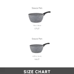Online Gris Biogranite 2-Piece Induction Sauce Pan Set, Grey Biogranite Cookware Sets|Pans