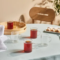 Discount Guido 6-Piece Tea Cup Set for 6 People, 200ml, Transparent Tea Set