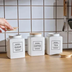 Gusso 3-Piece Porcelain Storage Container, 1.3L Storage Containers