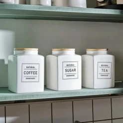 Gusso 3-Piece Porcelain Storage Container, 1.3L Storage Containers