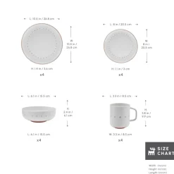 New Haag 16-Piece Stoneware Dinner Set for 4 People, Multi See All Dinner Sets|Stoneware Dinner Sets