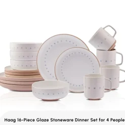 New Haag 16-Piece Stoneware Dinner Set for 4 People, Multi See All Dinner Sets|Stoneware Dinner Sets