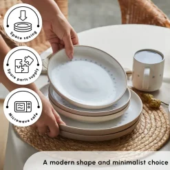 New Haag 16-Piece Stoneware Dinner Set for 4 People, Multi See All Dinner Sets|Stoneware Dinner Sets