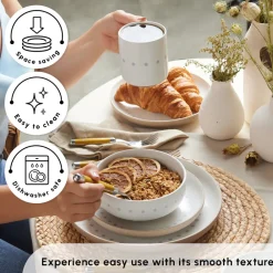 New Haag 16-Piece Stoneware Dinner Set for 4 People, Multi See All Dinner Sets|Stoneware Dinner Sets