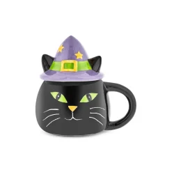 Clearance Halloween Catty Ceramic Mug, 370ml, Black White Mugs