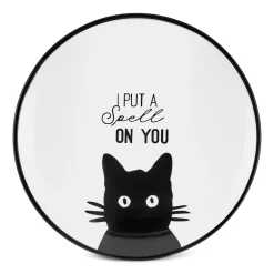 Halloween Catty Ceramic Side Plate, 20cm, Black White Side Plates