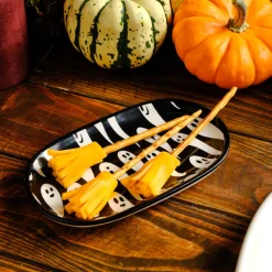 Outlet Halloween Ghosts Party Ceramic Serving Platter, 15cm, Multicolour Serving Platters