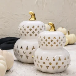 New Halloween Led Light Trinket, 19cm, White Gold Ornaments