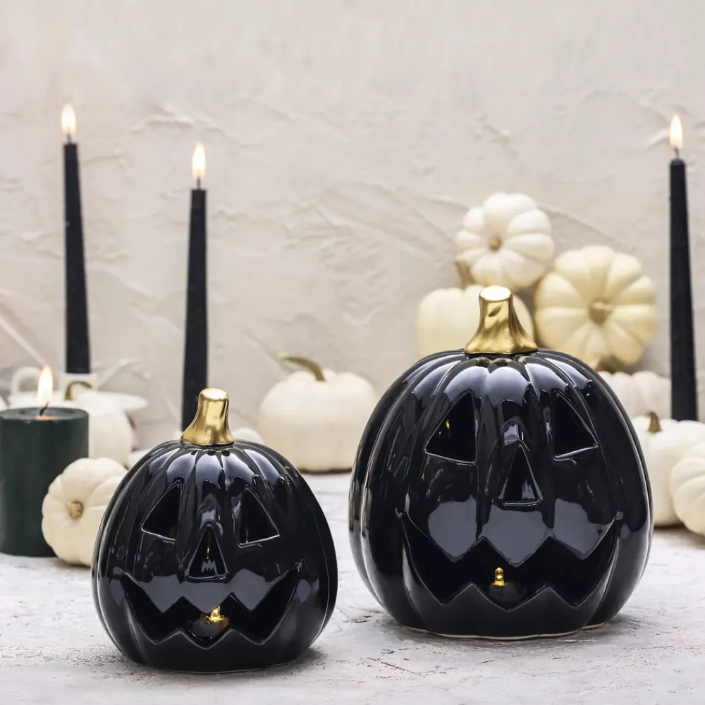 Discount Halloween Led Light Trinket, 15cm, Black Gold Ornaments