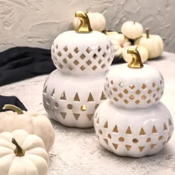 Outlet Halloween Led Light Trinket, 24cm, White Gold Ornaments