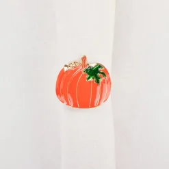 Halloween Pumpkin Napkin Ring Set, 2 Piece, 6.5cm, Orange Multi Napkin Rings