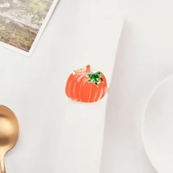 Halloween Pumpkin Napkin Ring Set, 2 Piece, 6.5cm, Orange Multi Napkin Rings