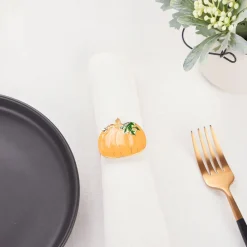Online Halloween Pumpkin Napkin Ring Set, 2 Piece, 6.5cm, Multi Napkin Rings