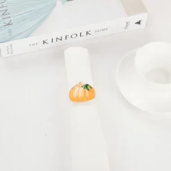 Online Halloween Pumpkin Napkin Ring Set, 2 Piece, 6.5cm, Multi Napkin Rings