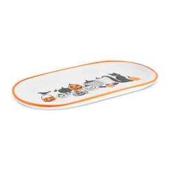 Halloween Pumpkin Party Ceramic Serving Platter, 29cm, Multicolour Serving Platters