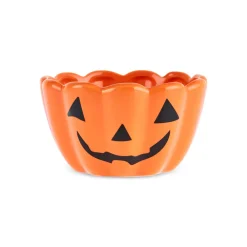 Discount Halloween Pumpkin Ceramic Snack Bowl, 13cm, Orange Bowls