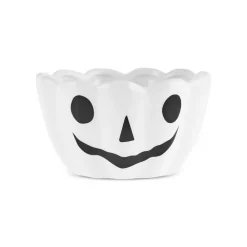 Outlet Halloween Pumpkin Ceramic Snack Bowl, 13cm, White Bowls