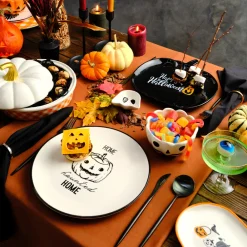 Outlet Halloween Pumpkin Ceramic Snack Bowl, 13cm, White Bowls