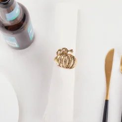 Online Halloween Pumpkin Napkin Ring Set, 4 Piece, 6.5cm, Multi Napkin Rings