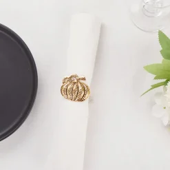 Online Halloween Pumpkin Napkin Ring Set, 4 Piece, 6.5cm, Multi Napkin Rings