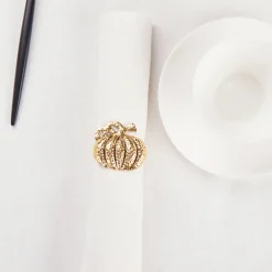 Online Halloween Pumpkin Napkin Ring Set, 4 Piece, 6.5cm, Multi Napkin Rings