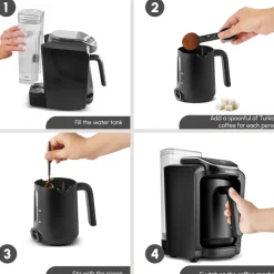 Sale Hatır Aqua Turkish Coffee Maker, 735W, Black Turkish Coffee Maker