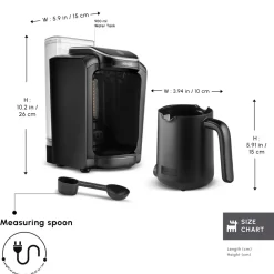 Sale Hatır Aqua Turkish Coffee Maker, 735W, Black Turkish Coffee Maker