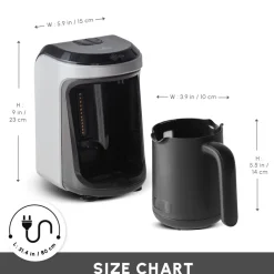 Clearance Hatır Hüps Turkish Coffee Maker and Milk Steamer, 535W, Pearl White Turkish Coffee Maker|Coffee Machines