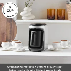 Clearance Hatır Hüps Turkish Coffee Maker and Milk Steamer, 535W, Pearl White Turkish Coffee Maker|Coffee Machines