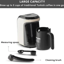 Best Hatır Hüps Turkish Coffee Maker and Milk Steamer, 535W, Cream Turkish Coffee Maker|Coffee Machines