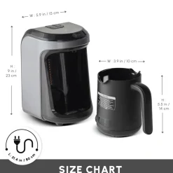 Outlet Hatır Hüps Turkish Coffee Maker and Milk Steamer, 535W, Anthracite Coffee Machines