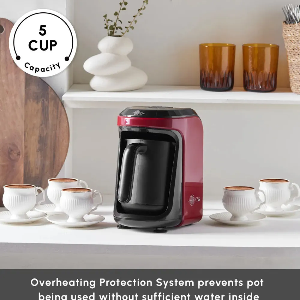Clearance Hatır Hüps Turkish Coffee Maker and Milk Steamer, 535W, Red Coffee Machines
