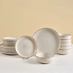 New Hekka 18-Piece Stoneware Dinner Set for 6 People, Cream See All Dinner Sets|Stoneware Dinner Sets