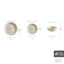 New Hekka 18-Piece Stoneware Dinner Set for 6 People, Cream See All Dinner Sets|Stoneware Dinner Sets