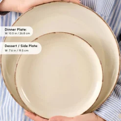 New Hekka 18-Piece Stoneware Dinner Set for 6 People, Cream See All Dinner Sets|Stoneware Dinner Sets