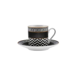 New Helenistik 12-Piece Porcelain Espresso Turkish Coffee Cup Set for 6 People, 80ml, Black Espresso & Turkish Coffee Cup Sets