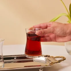 Clearance Heybeli 6-Piece Tea Glass Set for 6 People, 170ml Turkish Tea Sets