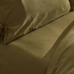 Sale Home 4 Elements 100% Turkish Cotton Duvet Cover Set with Bed Sheet, Double, Green Brown Duvet Cover Sets