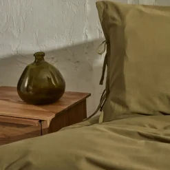 Sale Home 4 Elements 100% Turkish Cotton Duvet Cover Set with Bed Sheet, Double, Green Brown Duvet Cover Sets