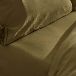 Sale Home 4 Elements 100% Turkish Cotton Duvet Cover Set with Bed Sheet, Double, Green Brown Duvet Cover Sets