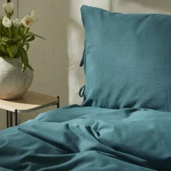 Best Home 4 Elements 100% Turkish Cotton Duvet Cover Set with Bed Sheet, Double, Petrol Duvet Cover Sets