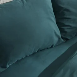 Best Home 4 Elements 100% Turkish Cotton Duvet Cover Set with Bed Sheet, Double, Petrol Duvet Cover Sets