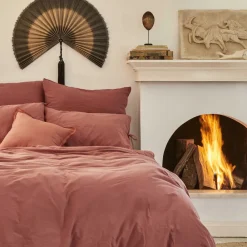 Online Home 4 Elements 100% Turkish Cotton Duvet Cover Set with Bed Sheet, Single, Terracotta Duvet Cover Sets