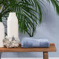 Discount Home 100% Turkish Cotton Hand Towel, 50cmx90cm, Blue Towels