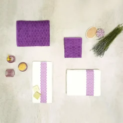 Outlet Home 100% Turkish Cotton Towel Set, Off White Plum Towel Sets