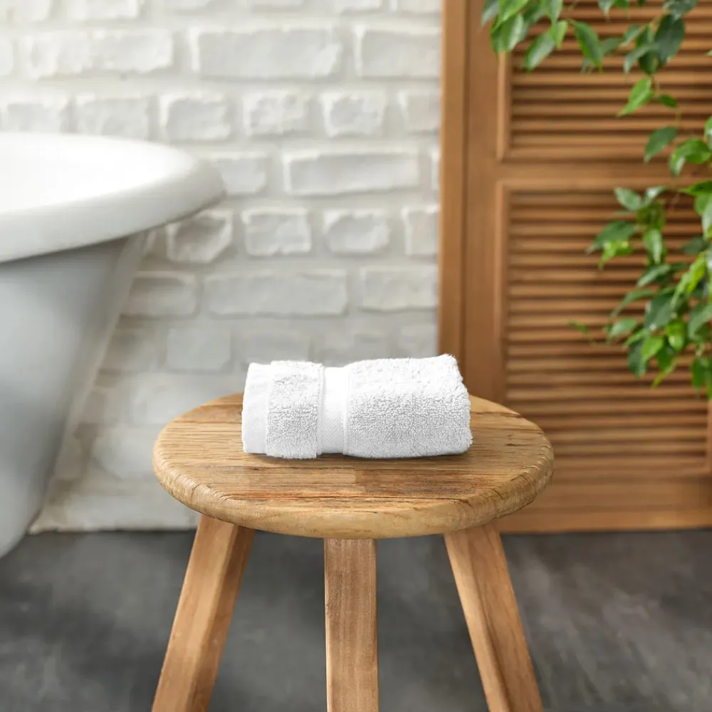 New Home 100% Turkish Cotton Face Towel, 30cmx30cm, White Towels