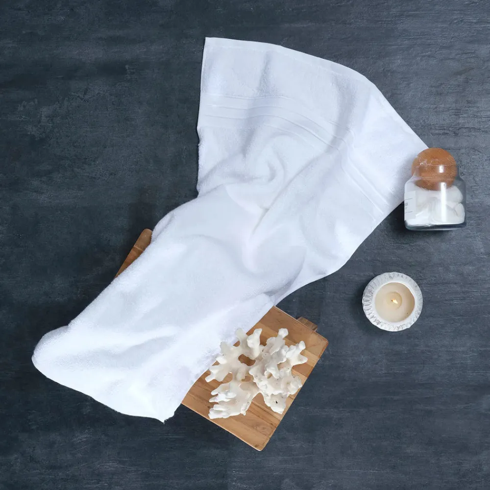 Home 100% Turkish Cotton Hand Towel, 50cmx90cm, White Towels